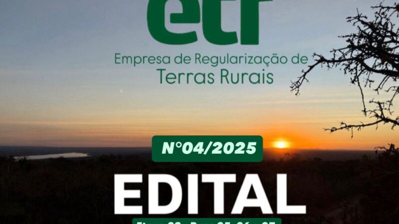 Edital 04/2025 Ruas : 05, 06, e 07 e respectivas travessas.